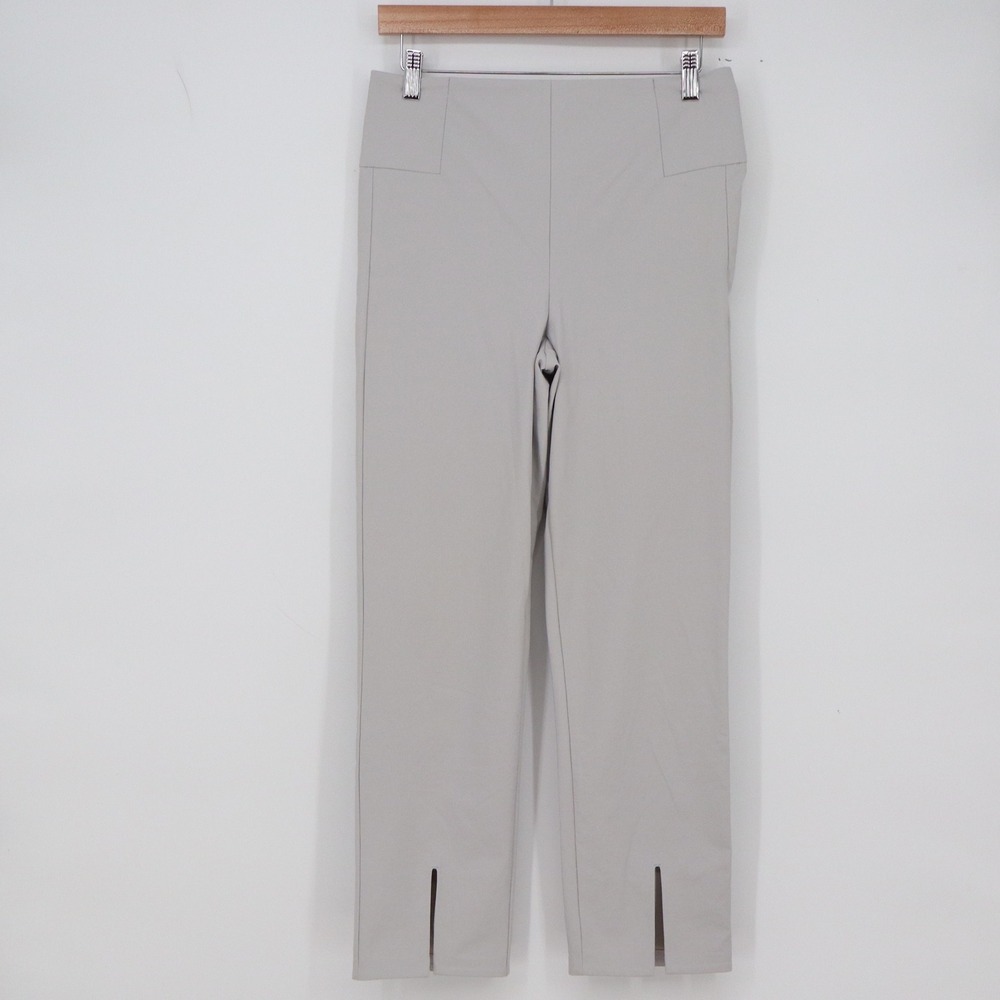 Athleta Pants Women 8 Straight Leg Gray Front Slit Side Zip Excellent